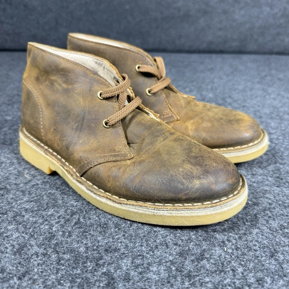Clarks‎ Bushacre 2 Chukka Boots Brown Leather Boys Size 12.5